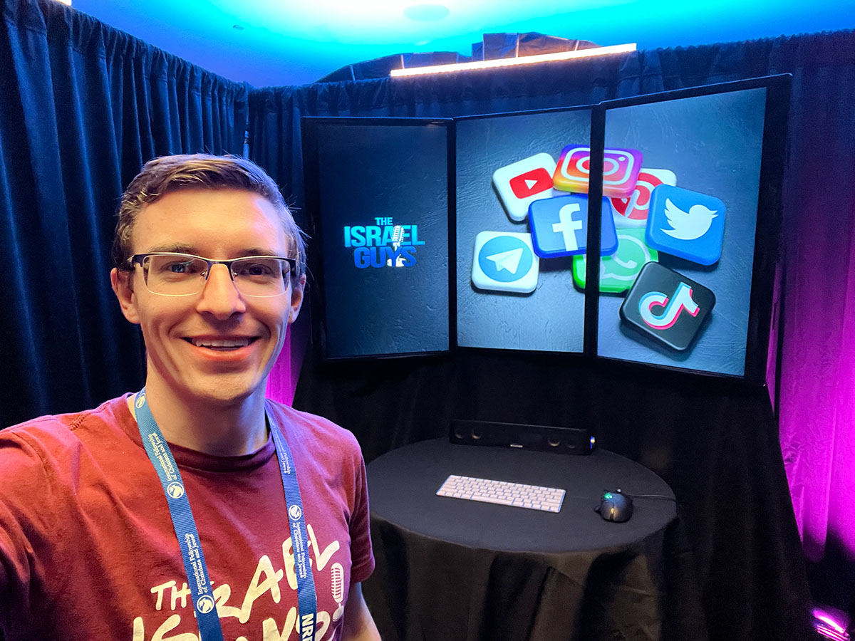The Israel Guys social media control room at the NRB convention in Tennessee