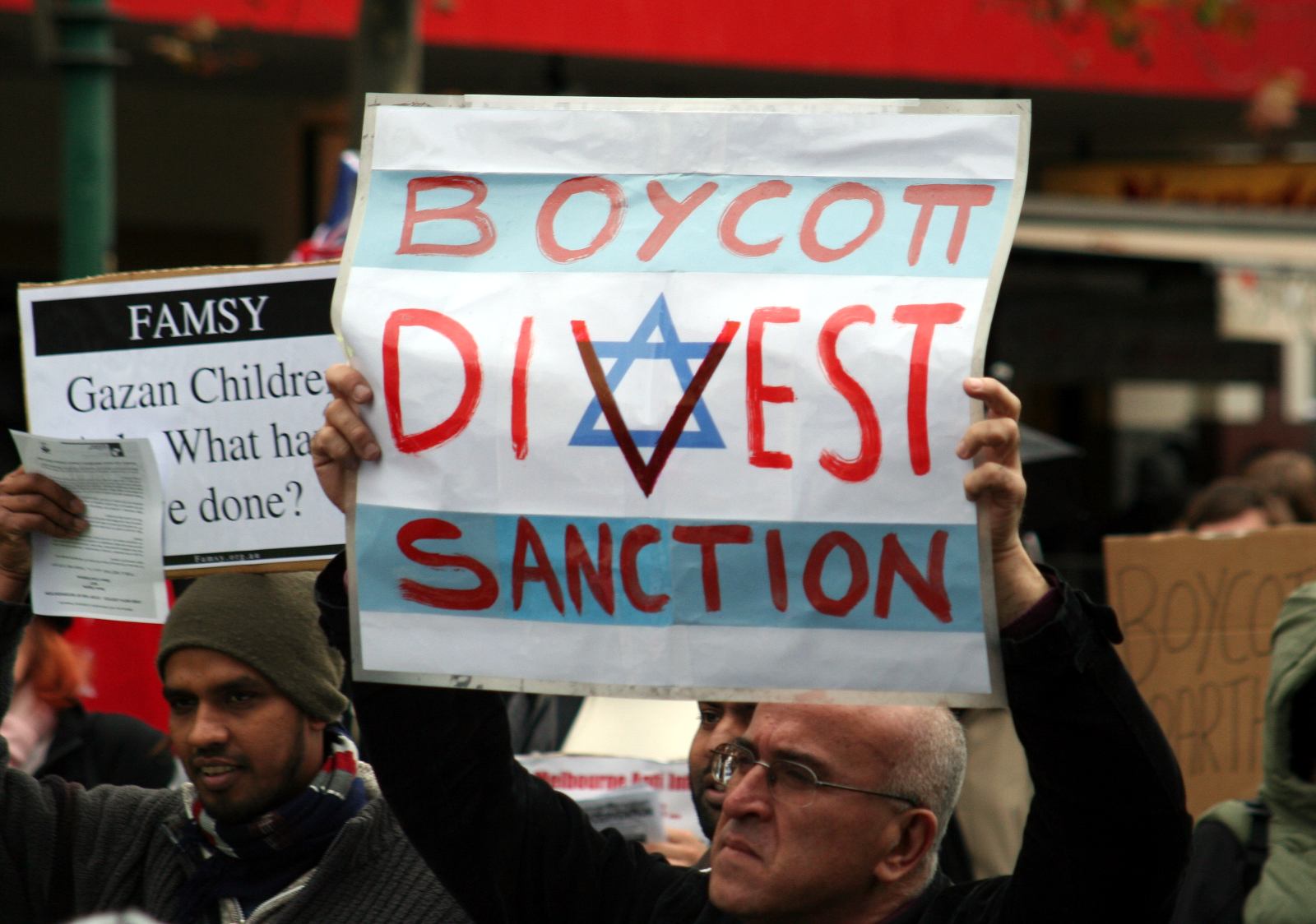 boycott signs against Israel